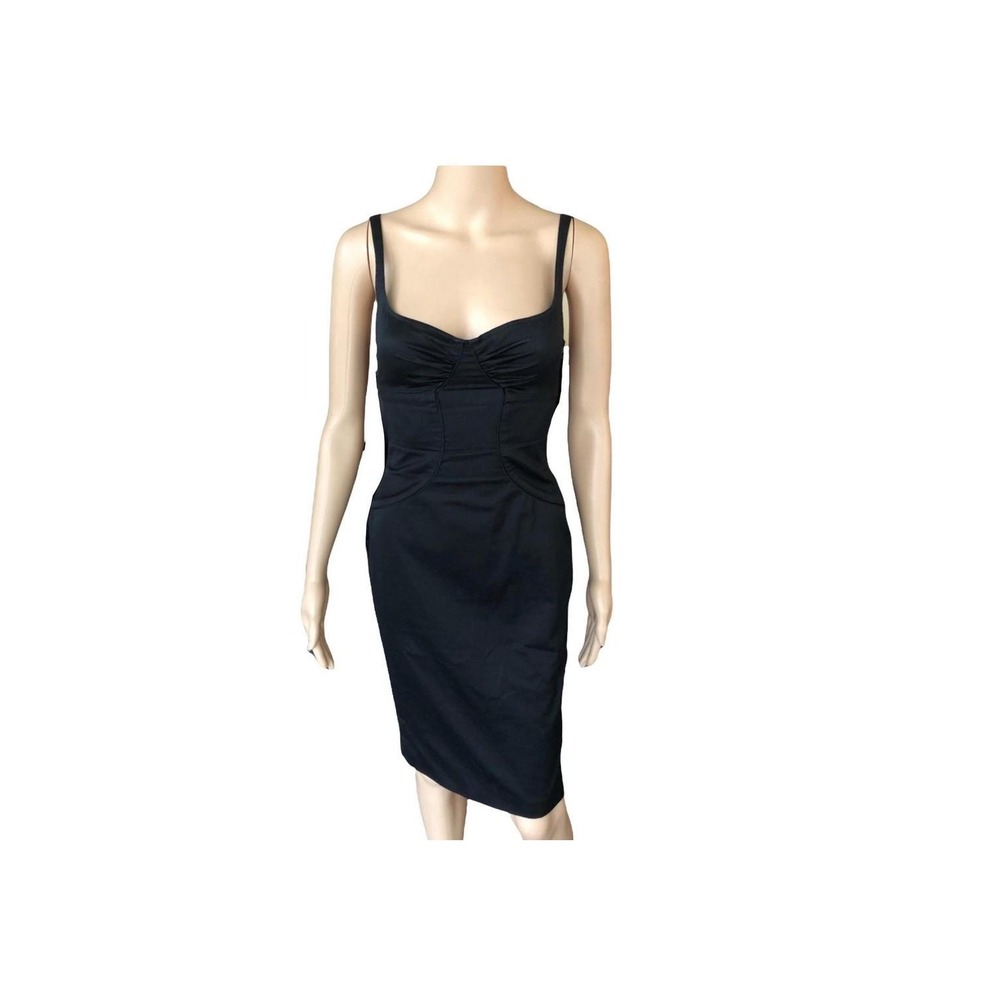 Gucci Dress Women IT 38 Black Excellent Tom Ford 90s Archive Open Back Cut Out - Picture 3 of 5